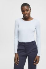 Women Esprit Pastel Blue Ribbed jumper Sweaters XF4444274