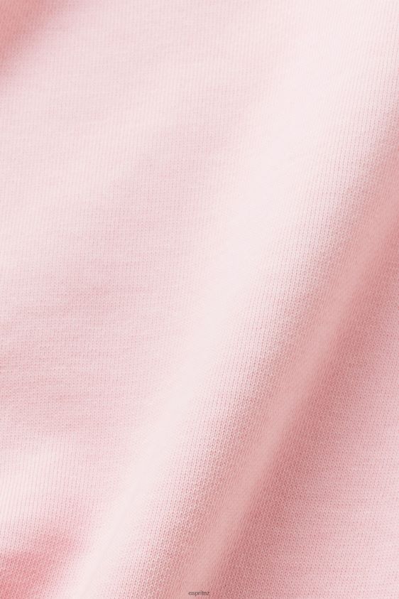 Women Esprit Pastel Pink Tracksuit bottoms with logo, organic cotton Trousers & Pants XF44446 - Image 4