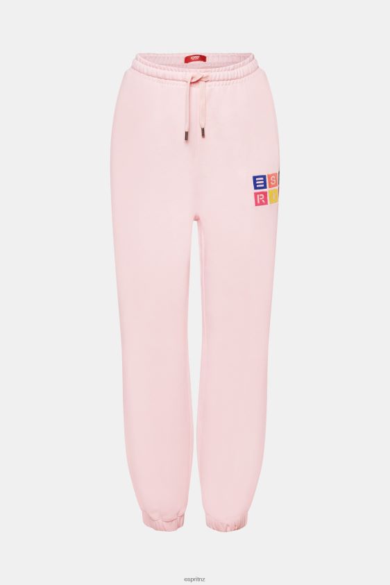 Women Esprit Pastel Pink Tracksuit bottoms with logo, organic cotton Trousers & Pants XF44446 - Image 5