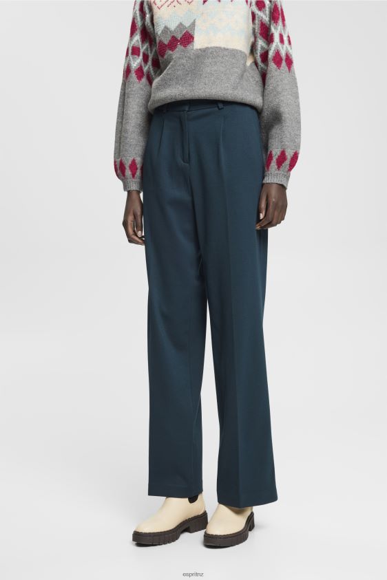 women_esprit_petrol_blue_wide_leg_trousers_trousers_pants_xf4444437.jpg Women Esprit Petrol Blue Wide leg trousers Trousers & Pants XF4444437 - Image 1