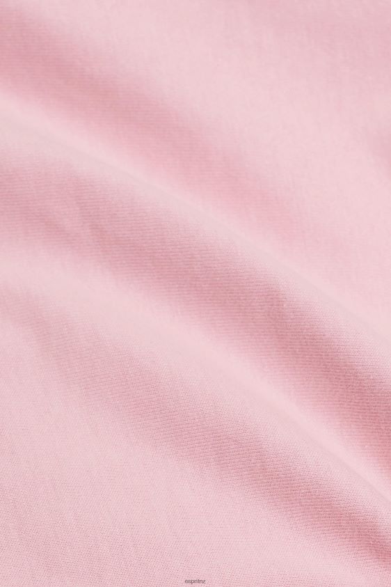 Women Esprit Pink Cotton T-shirt with printed logo T-Shirts XF4444146 - Image 4