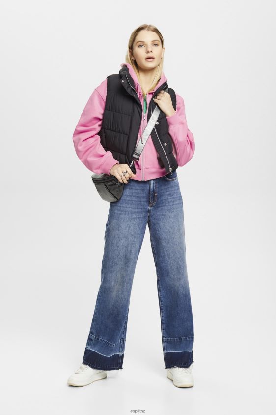 Women Esprit Pink Cropped zip hoodie with logo print on the back Sweatshirts & Hoodies XF4444167 - Image 2