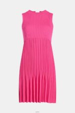 Women Esprit Pink Fuchsia Pleated fit and flare dress Dresses XF4444385 - Image 6