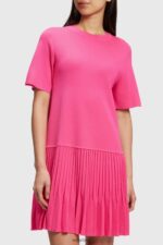 Women Esprit Pink Fuchsia Pleated peplum dress Dresses XF4444380 - Image 2