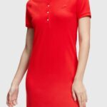 Women Esprit Red Dolphin Tennis Club Classic Polo Dress Dresses XF4444507