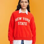 Women Esprit Red Teddy borg sweater collegiate sweatshirt Sweatshirts & Hoodies XF4444323