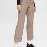 Women Esprit Sand Checked pants Trousers & Pants XF4444529