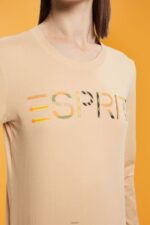 Women Esprit Sand Long-sleeved t-shirt with logo T-Shirts XF4444461 - Image 3