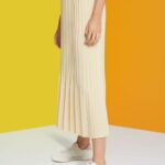 Women Esprit Sand Pleated midi skirt Skirts XF4444483