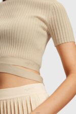 Women Esprit Sand Pleated top Sweaters XF4444376 - Image 2