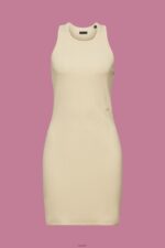 Women Esprit Sand Ribbed jersey dress Dresses XF4444286 - Image 5
