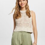 Women Esprit Sand Sleeveless jumper Sweaters XF44447
