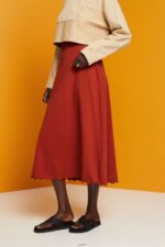 Women Esprit Terracotta Jersey midi skirt, sustainable cotton Skirts XF444444