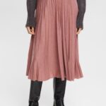 Women Esprit Terracotta Pleated midi skirt Skirts XF4444433