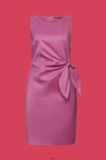 Women Esprit Violet Pencil dress with a knot detail Dresses XF444472 - Image 5