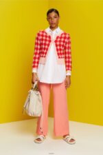 Women Esprit White Argyle Cardigan Sweaters XF444486 - Image 2