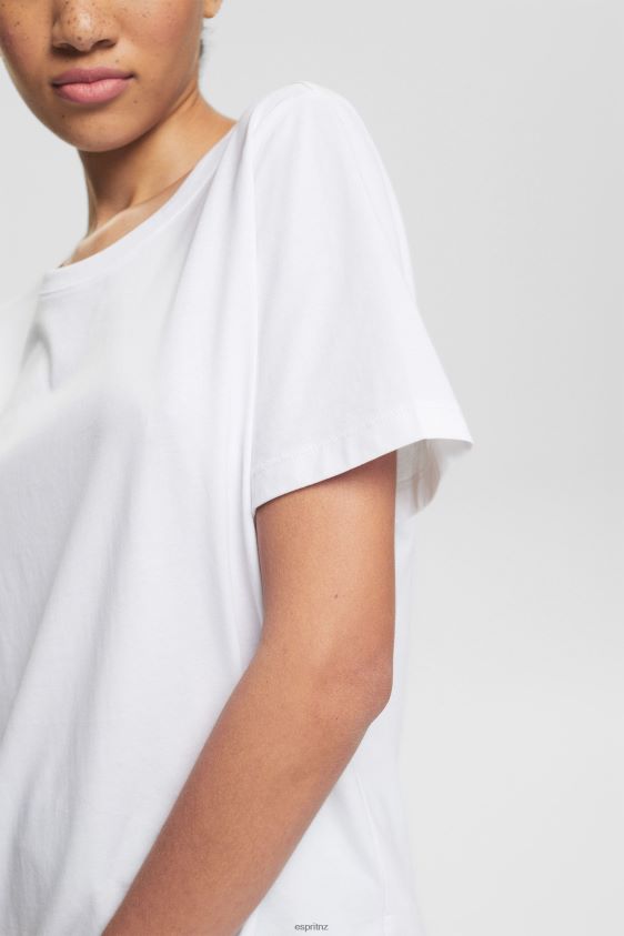 Women Esprit White Basic T-shirt in 100% organic cotton T-Shirts XF4444513 - Image 3