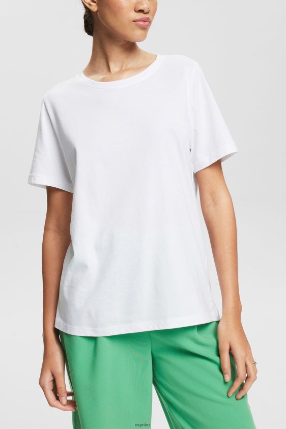 Women Esprit White Basic T-shirt in 100% organic cotton T-Shirts XF4444513 - Image 1