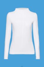 Women Esprit White Boat neck long sleeve top Long Sleeve XF4444369 - Image 5