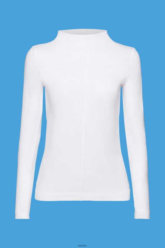 Women Esprit White Boat neck long sleeve top Long Sleeve XF4444369 - Image 5