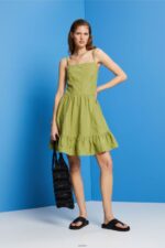 Women Esprit White Cotton mini dress Dresses XF444442 - Image 2
