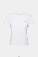 Women Esprit White Cotton T-shirt with embroidered logo T-Shirts XF4444147 - Image 5
