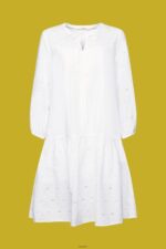 Women Esprit White Embroidered dress, 100% cotton Dresses XF4444186 - Image 5