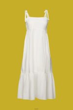 Women Esprit White Midi dress with embroidery, LENZING ECOVERO Dresses XF4444205 - Image 5