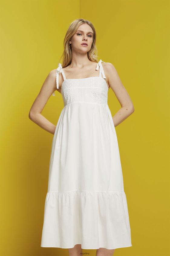 Women Esprit White Midi dress with embroidery, LENZING ECOVERO Dresses XF4444205 - Image 1