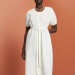 Women Esprit White Midi shirt dress with a tie belt, cotton blend Dresses XF4444235