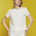 Women Esprit White Open-back blouse, TENCEL Blouses XF4444201