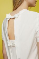 Women Esprit White Open-back blouse, TENCEL Blouses XF4444201 - Image 3