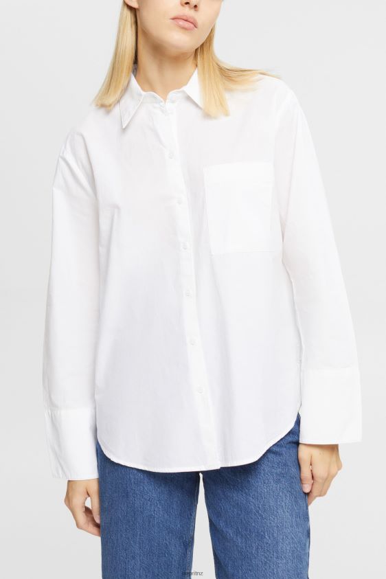Women Esprit White Oversized white cotton blouse Blouses XF4444406 - Image 1