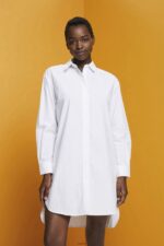 Women Esprit White Pinstriped shirt dress, 100% cotton Dresses XF4444277