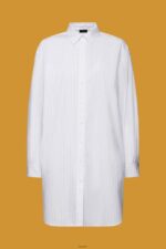 Women Esprit White Pinstriped shirt dress, 100% cotton Dresses XF4444277 - Image 5