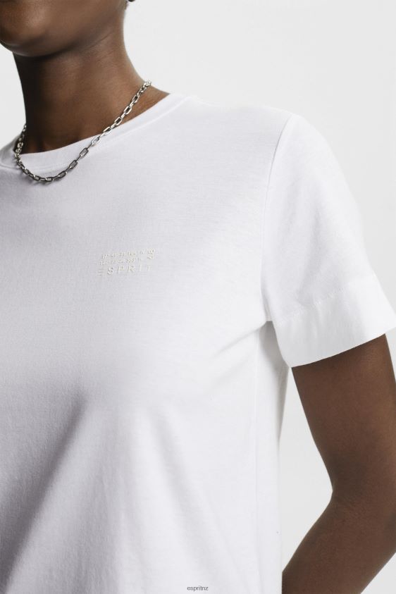 Women Esprit White T-shirt with chest print T-Shirts XF4444316 - Image 3