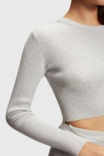 Women Esprit White Twisted back metallic sweater Sweaters XF4444357 - Image 2