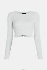 Women Esprit White Twisted back metallic sweater Sweaters XF4444357 - Image 4